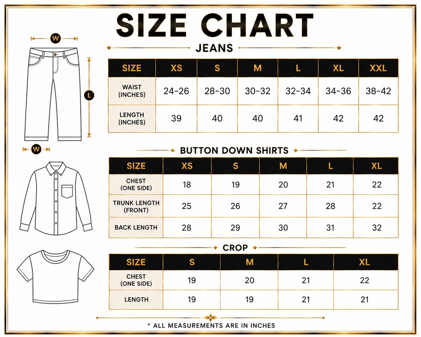 (TRIO PACK) DARK BROWN BUTTON DOWN SHIRT WITH WHITE INNER AND ICE BLUE WIDE LEG JEANS.