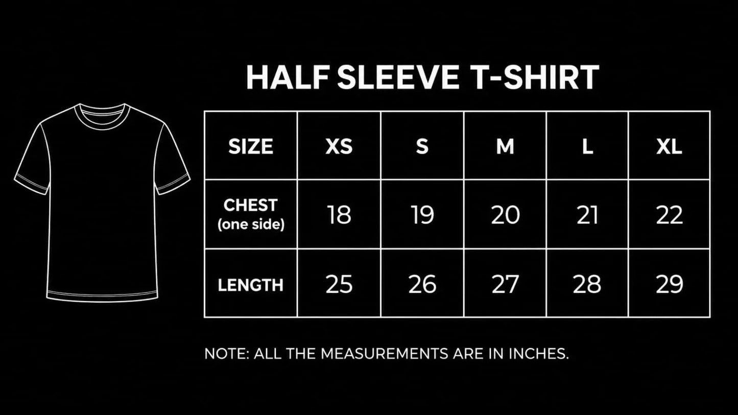 WHITE  HALF SLEEVE T-SHIRT