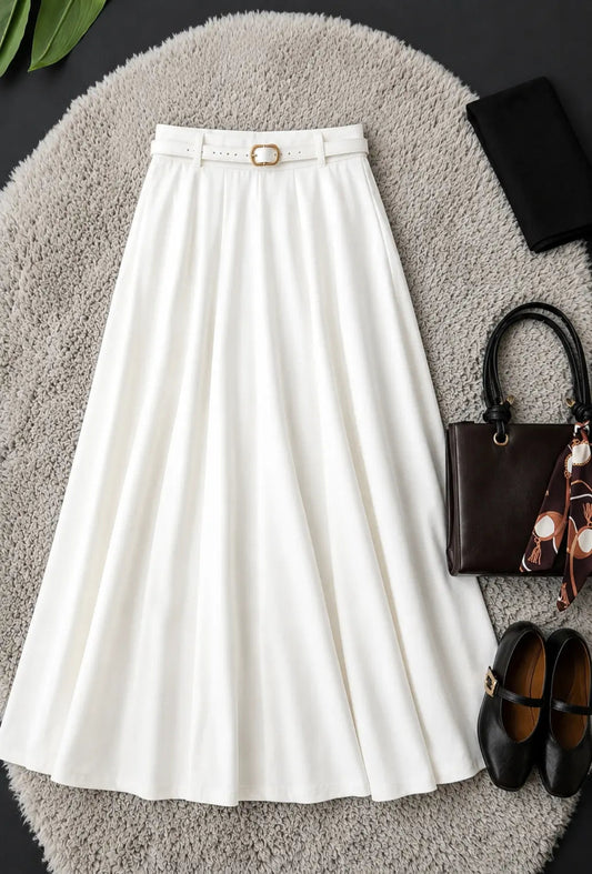 WHITE MAXI SKIRT