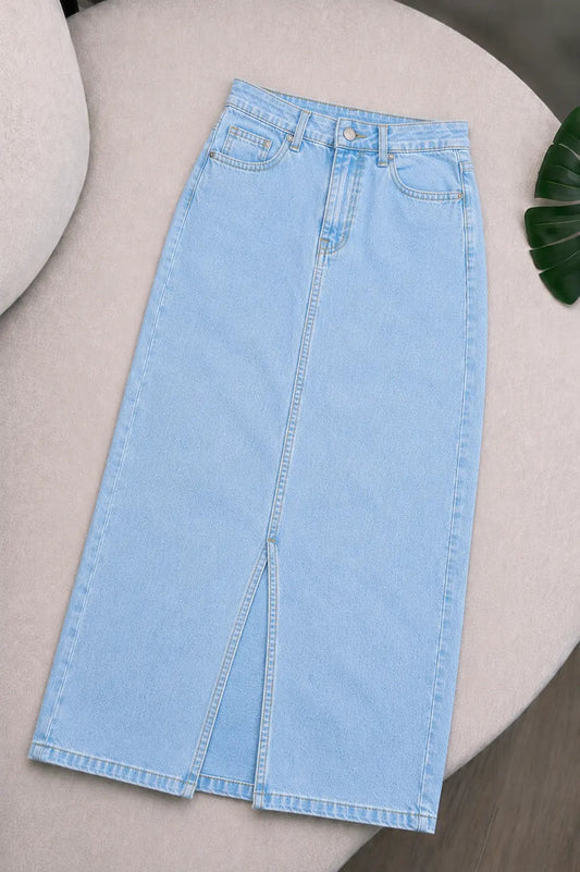 SKY BLUE DENIM SKIRT