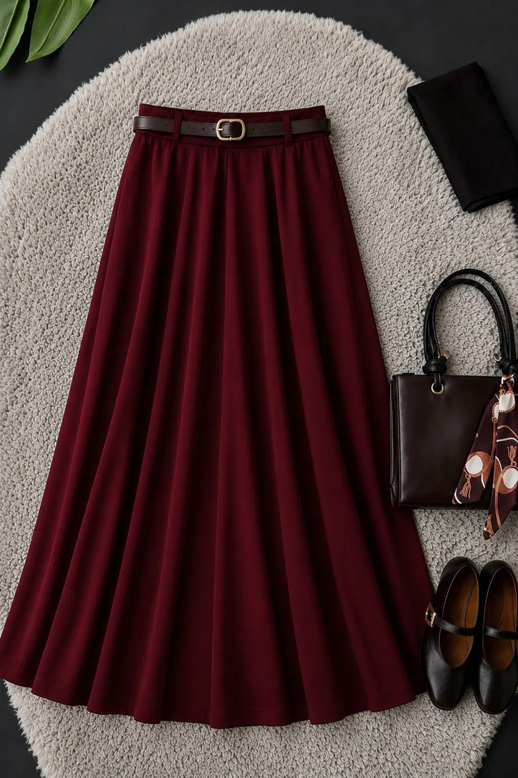 MAROON MAXI SKIRT
