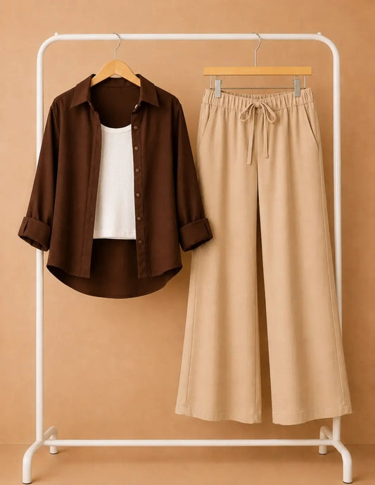 TRIO PACK ( BUTTON DOWN SHIRT WITH INNER AND FLAPPER TROUSER )