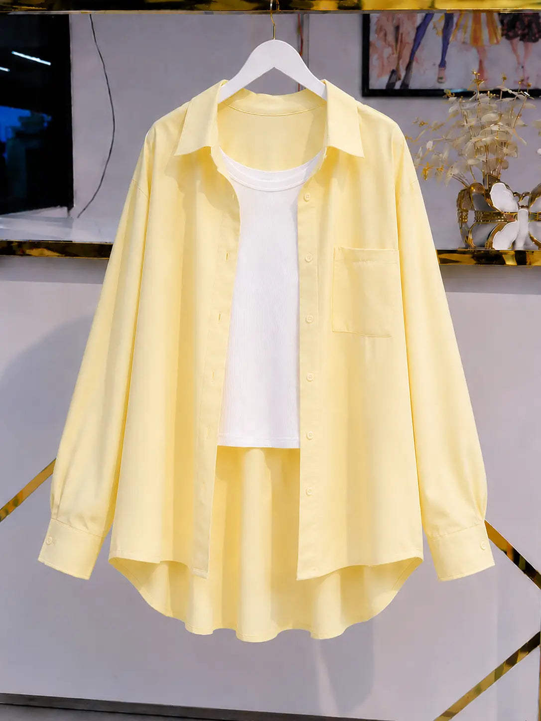 DUO PACK ( BUTTER YELLOW BUTTON DOWN SHIRT WITH WHITE INNER )