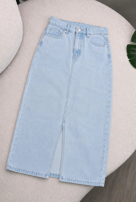 ICE BLUE DENIM SKIRT